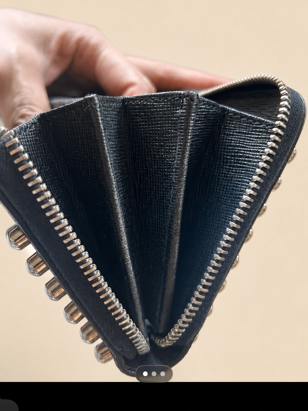 FENDI RARE KARLITO Studded Black Zip Wallet - Picture 8 of 10